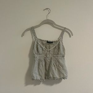 Green and White Gingham Brandy Melville Tank Top